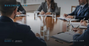 Attorneys at the Law Office of Barry E. Janay meeting with business clients