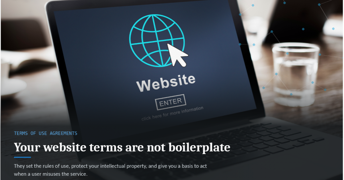 terms of use on website legal